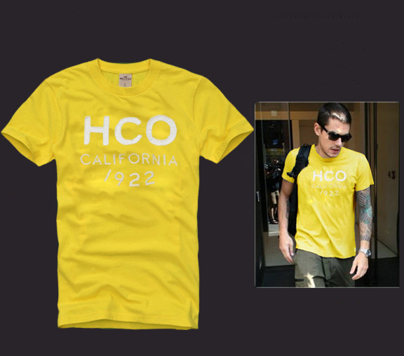 Hollister Hombres De Cuello Redondo Con Gente Fotos Corto Remera HCO4320